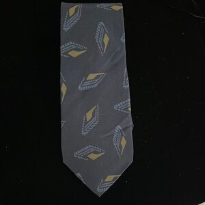 Yves Saint Laurent Blue and Green Geometric Tie